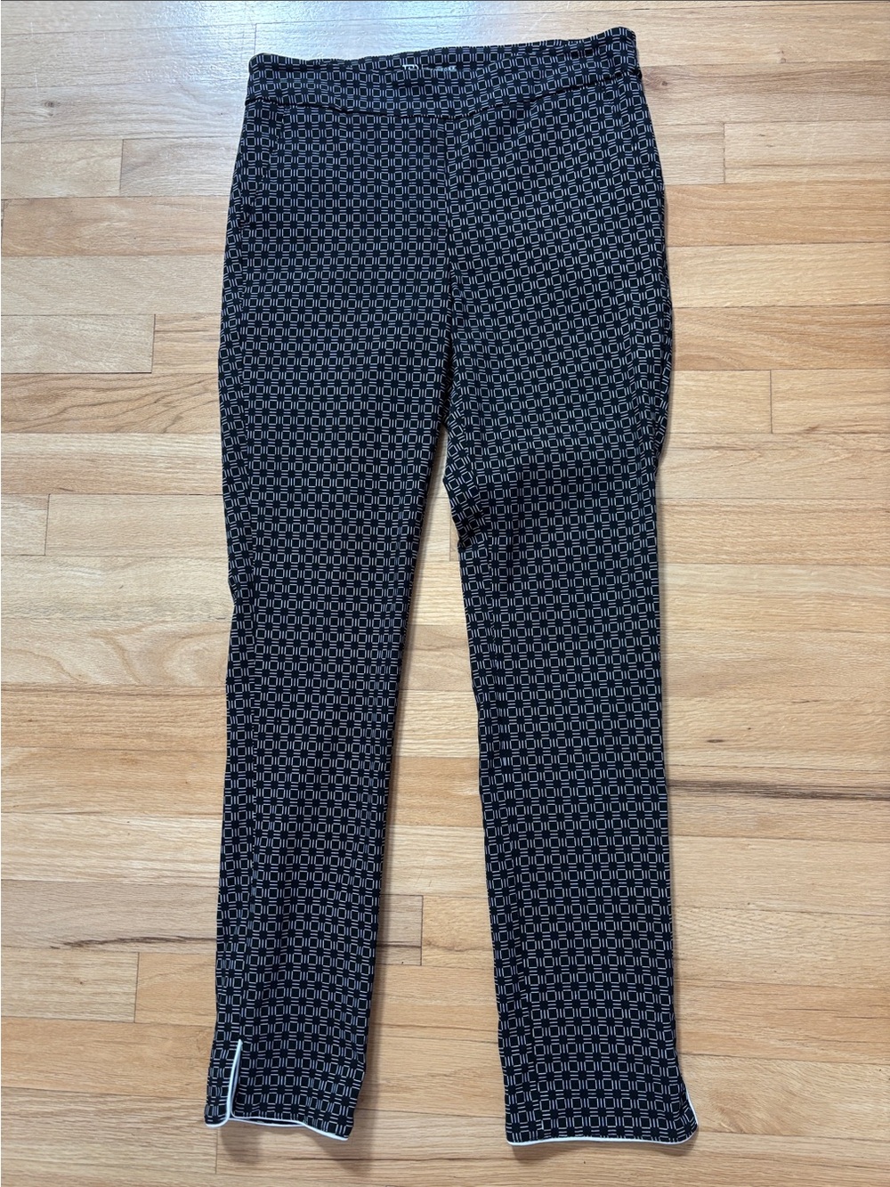 EP Pro Black and White Geometric Golf Pull-On Pants